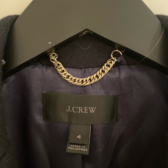 J Crew Women's Tie Waist Topcoat in Double
Serge Wool Black - Picture 5 of 11